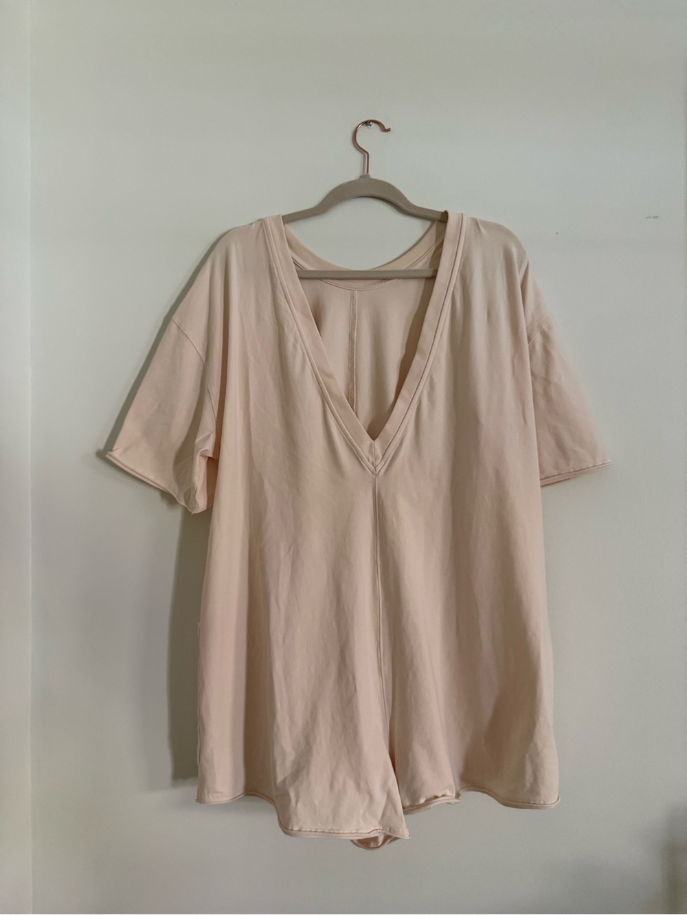 FP Movement by Free People Hot Shot Tee Romper Pale Blush Short Sleeve - Picture 4 of 6